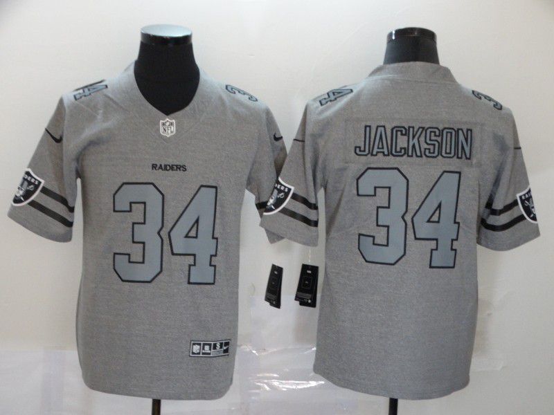 Men Oakland Raiders #34 Jackson Grey Retro Nike NFL Jerseys
